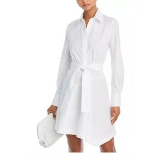 NWT Derek Lam 10 Crosby Flora Belted Cotton Shirtdress White Size 4 $395 [jb]